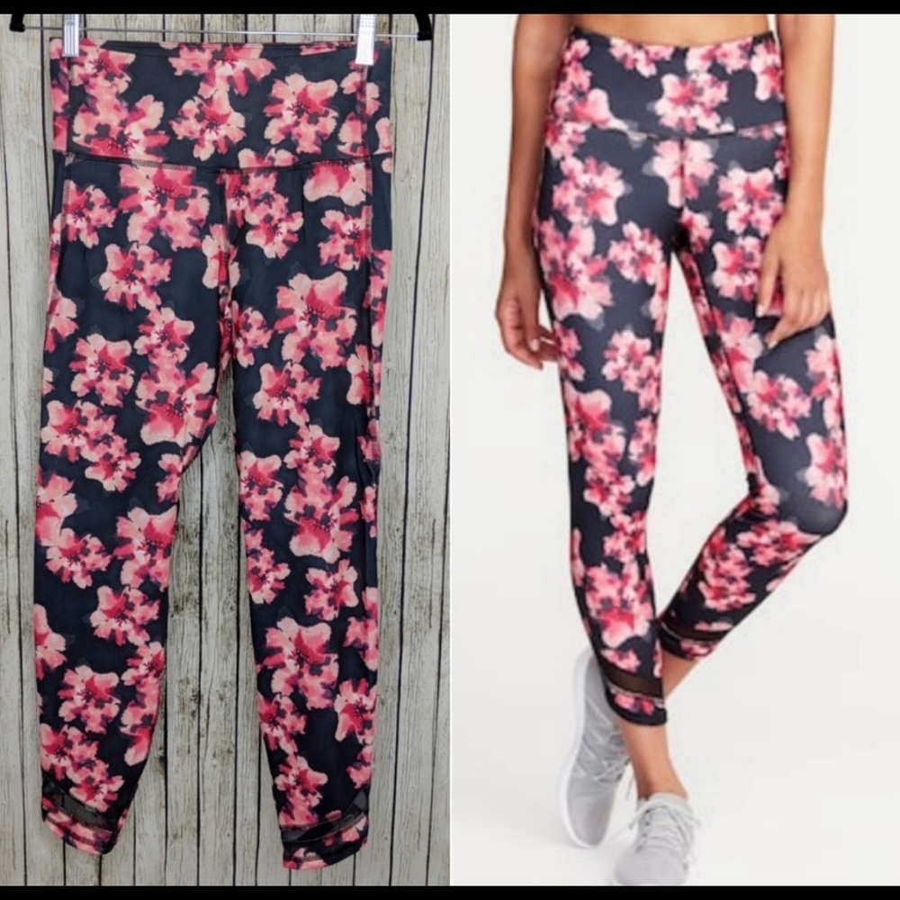 Old Navy 7/8 Mesh Trim Leggings